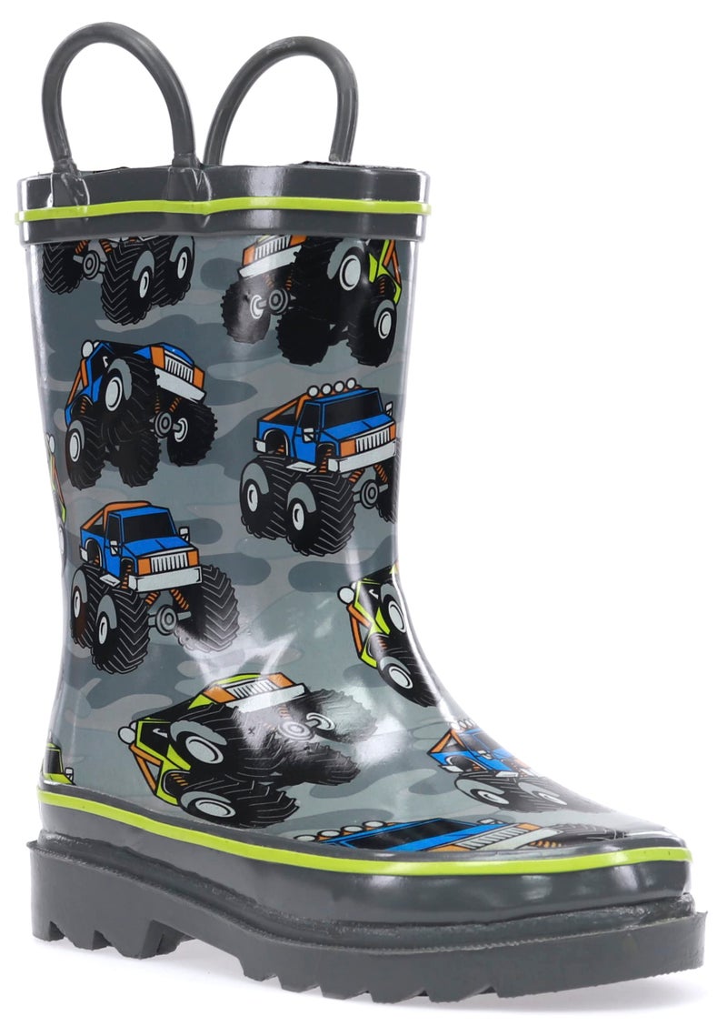 Western Chief boys Waterproof Printed Rain Boot, Monster Crusher,13 Little Kid - Image 1